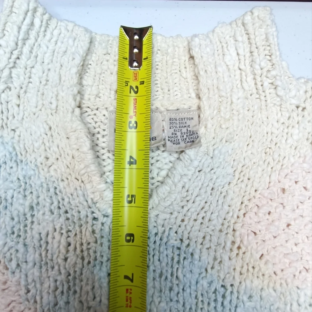 Vintage Liz Claiborne Pastel Geometric Knit Sweater Vest - Size Large - Picture 12 of 13